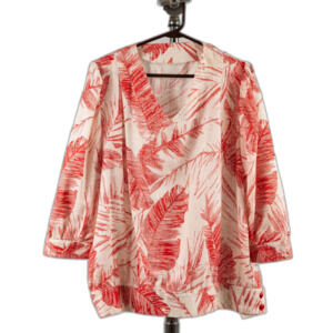 Vintage handmade red and cream skirt set size 2XL